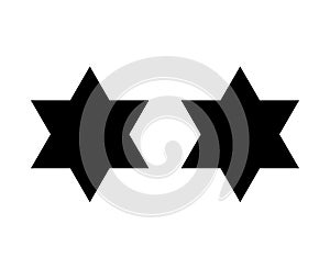 Six Pointed Star Shape Black Design Elements