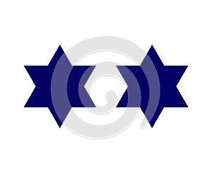 Six Pointed Star Shape Blue Design