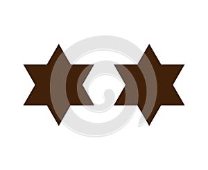 Six Pointed Star Shape Brown Design