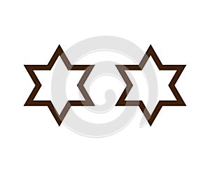 Star Shape Six Pointed Star Outline Brown