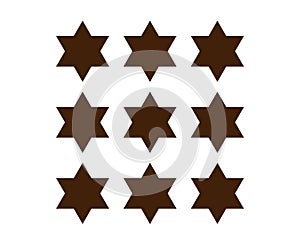 Six Pointed Star Shape Collection Brown Design