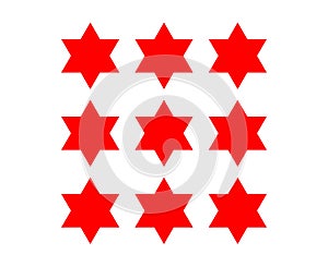 Six Pointed Star Shape Collection Red Design