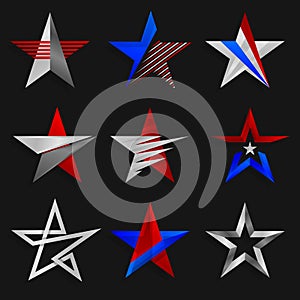 The star abstract signs. Logos templates. Vector illustration.