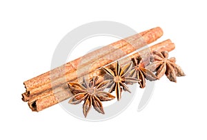 Star anice and cinnamon