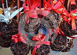 Star anise baubles decoration for christmas photography