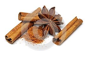 Star anise and cinnamon