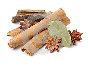 Star anise, cinnamon sticks, bay laurel