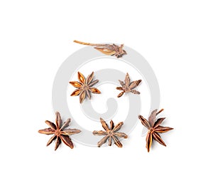 Star Anise Isolated, Illicium Spice, Badiane, Dry Anise