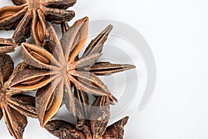 Star Anise Seed Pod on White