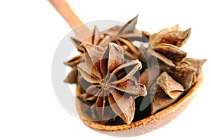 Star anise in a spoon