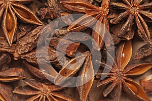 Star anises dried spice fruits