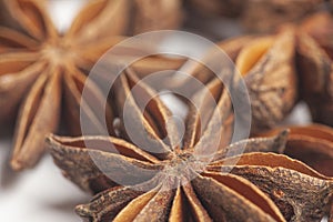 Star anises dried spice fruits