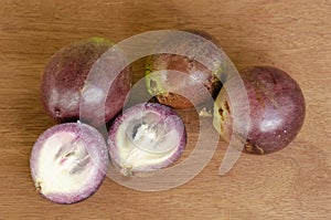 Star Apple Fruits On Board Surface