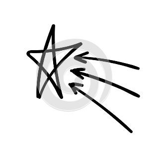 star arrow vector doodle handdraw vector illustration