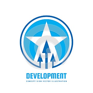 Star and arrows - vector business logo template concept illustration. Leadership creative sign. Winner symbol. Development