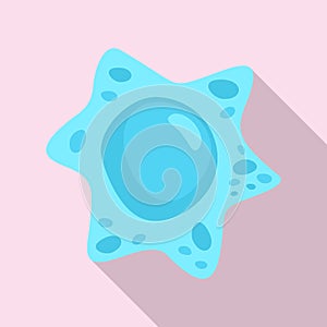 Star bacteria icon, flat style