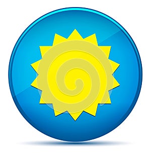 Star badge icon modern flat cyan blue round button