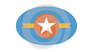 Star on banner flat icon, symbolizing excellence, awards, and achievement, vector design Generative AI photo