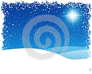 The Star of Bethlehem on a snowy night