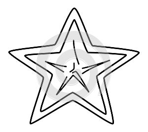 Star - Black and White Shapes Vector