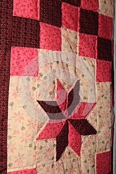 Star and block  Amish Handmade  Quilt