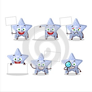 Star blue gummy candy E cartoon character bring information board