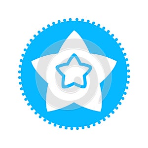 Star blue icon. Vector clean design icon.