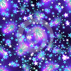 Star blue light seamless pattern