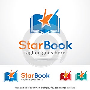 Star Book Logo Template Design Vector