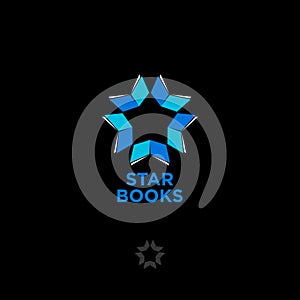 Star Books logo. Digital library chat. The literary community. The star consists of books