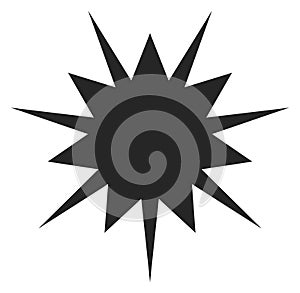Star burst black icon. Sparkle shape silhouette