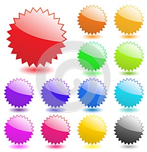 Star burst sale button web elements price badge tag icons icon yellow lossy website red orange shadow buttons vector sticker color