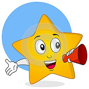 Star Character Holding a Megaphone