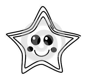 Star - Characterized by Clear Black Bold Outline Vector