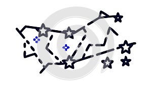 Star Chart Constellation: Celestial Navigation and Astrology, vector design Generative AI