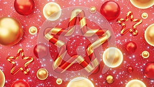 star and Christmas ball decorative background.