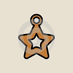 Star Christmas tree toy icon simple flat style Christmas symbol