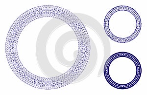 Star Circle Frame Vector Mesh Carcass Model and Triangle Mosaic Icon