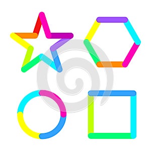 Star circle rhomb square logo sign symbol set photo