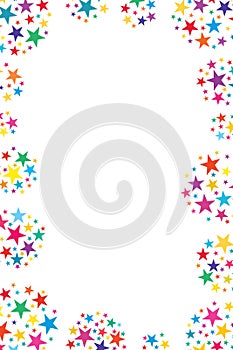 Star circle shape white border template frame