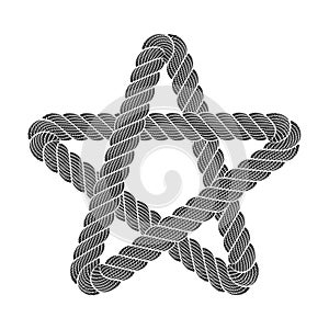 Star clasic from rope weaving loop, simple style