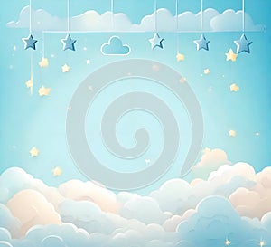 star cloud design illustration generativeAi