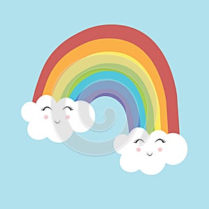Star cloud rainbow nursery poster