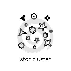 star cluster icon. Trendy modern flat linear vector star cluster