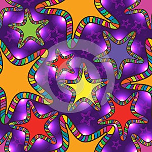 Star colorful light seamless pattern