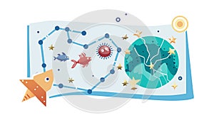 Star Constellation Astronomy Map Vector Icon, vector design Generative AI