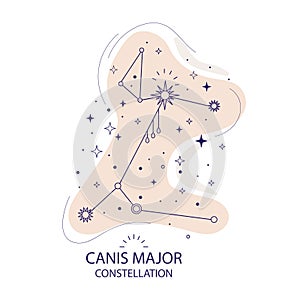 Star constellation Canis Major vector illustration