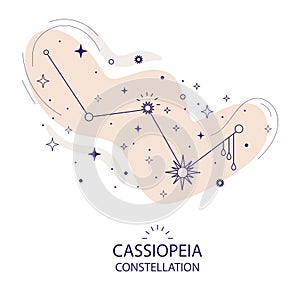 Star constellation Cassiopeia vector illustration