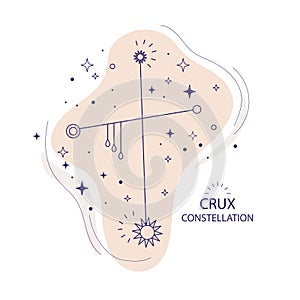 Star constellation Crux vector illustration