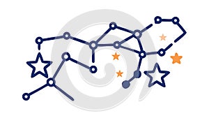 Star Constellation Map, Astronomical Navigation and Discovery, vector design Generative AI